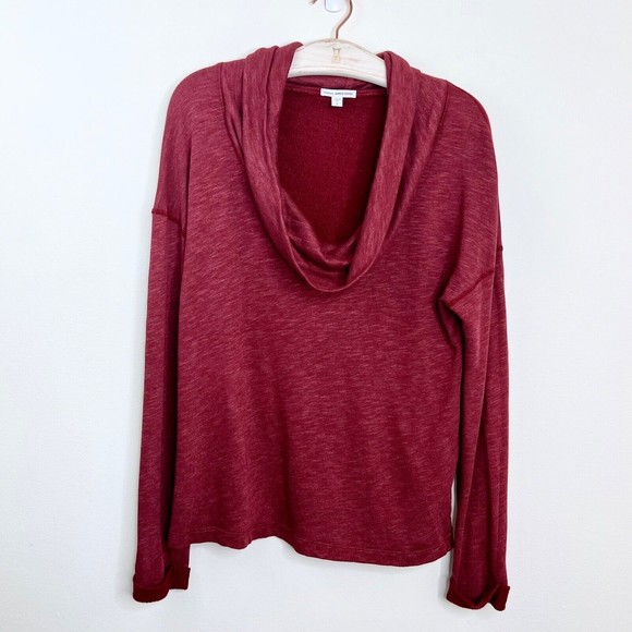 Standard James Perse 4 XL Burgundy Red Bateau Cowl Neck Long Sleeve Sweater Top - Picture 3 of 7